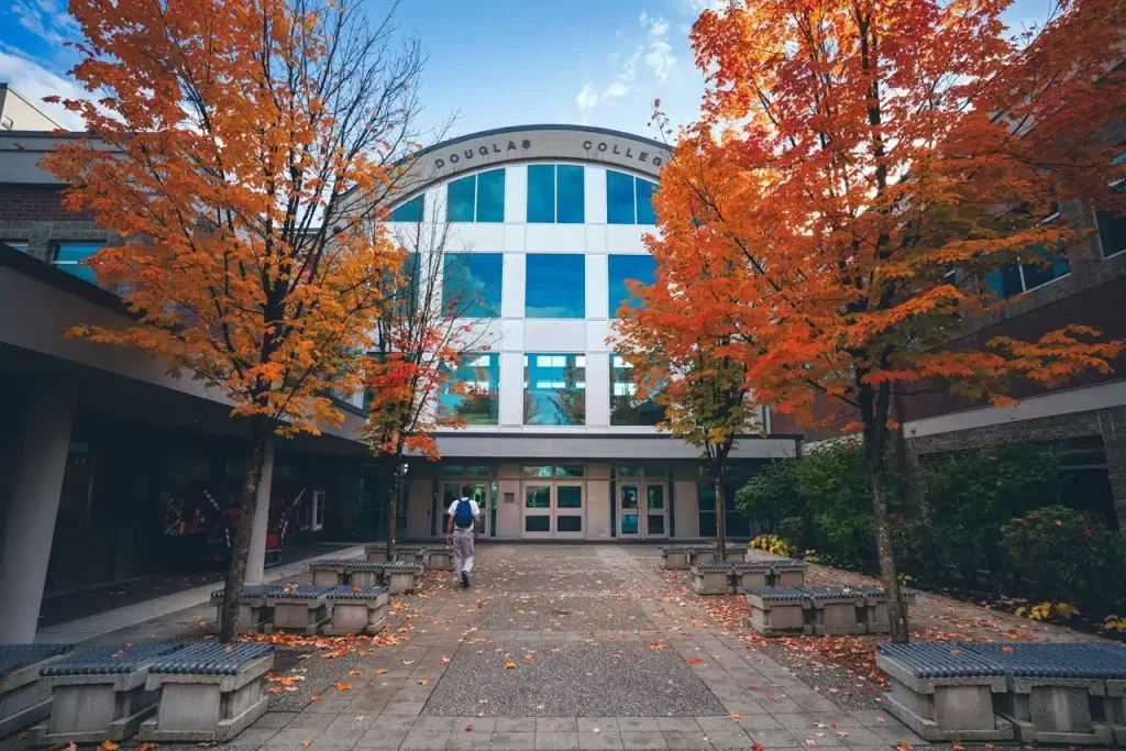 Front gate of Douglas College in New Westminster, British Columbia